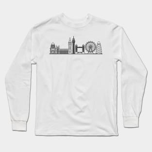 London Skyline in black with details Long Sleeve T-Shirt